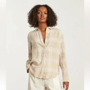 Everlane Linen Button Up - Iced Coffee - Size 10
